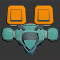 Detailed Teal Robot Design With Orange Top Parts And Mechanical Arms Legs