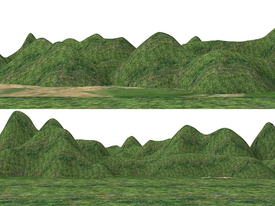Scenic Green Mountain Landscape With Rolling Hills And Lush Grassland 3d model