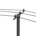 Roadside Infrastructure Featuring Electric Poles And Power Lines Along The Road