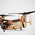 Tan And Gray Twin Rotor Military Transport Helicopter With Large Rotors