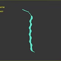 Long Vertical Green Pod Like Structure With Cylindrical Segments Stem On Gray Background And Shiny Reflection