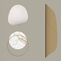 Elegant Modern Wall Lamps With White Curved Shades Gold Frames And Marble Accents
