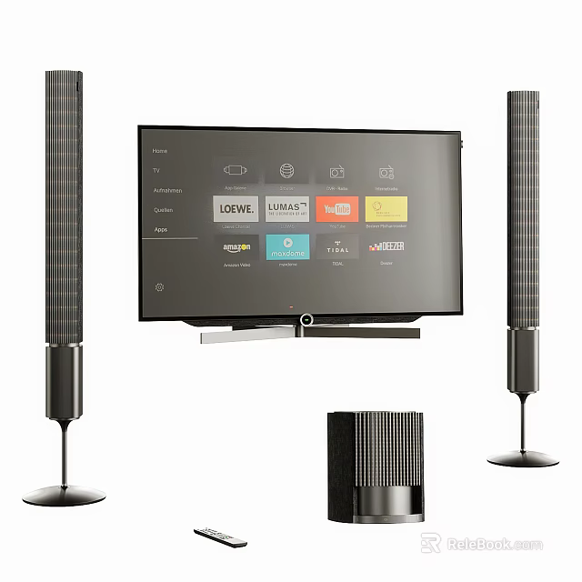 Smart TV With Surround Sound System And On Screen Apps 3d model 
