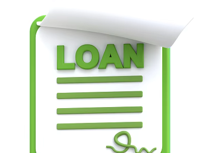 Loan Document With Green Border Rolled Top Edge And Signature Line 3d model