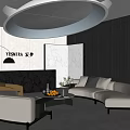 Luxury Sales Office Interior Design Unique Ceiling Design Marble Walls Sofa And Reception Area