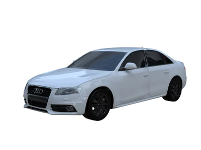 White Audi Sedan With Modern Sleek Exterior And Black Alloy Wheels 3d model