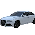 White Audi Sedan With Modern Sleek Exterior And Black Alloy Wheels