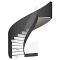 Modern Spiral Staircase Design With Black Structure And White Marble Steps 3d model