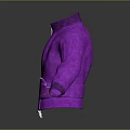 Stylish Purple Jacket with Zipper Closure Stand Collar and Front Pockets Design