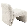 Soft Plush Upholstered Accent Chair with Modern Curved Design and Cozy Beige Accent Pillow
