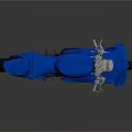 Blue Sport Motorcycle With Sleek Body Design On Grey Background