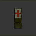Vintage Green Military Ambulance With Red Cross Markings And Retro Design