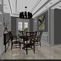 Elegant Modern Dining Living Room Interior With Chandelier Dining Table And Chairs