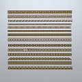 Chinese-style window grilles line silhouette pane window sill border engraved window edge strip construction 3d model