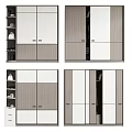Modern Wardrobe Design With Wooden Panels White Fronts Mirror Doors And Storage