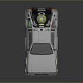 Silver DeLorean DMC12 Car With Flux Capacitor And Gull Wing Doors