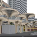 Unique Modern Umbrella Shaped Garden Ornaments For Urban Commercial Parking Lot Outdoor Landscape Decoration
