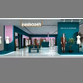 Modern Fashionable Clothing Store Interior With Mannequins Apparel Displays And Decorative Plants