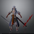 Man In Blue Red Costume Holding Silver And Red Swords Fantasy Character
