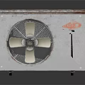 Vintage Air Conditioning Fan With Metal Casing Rusty Surface And Wheels