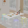 Cute Macaron Color Stackable Round Plastic Stools For Modern Home Dining And Casual Indoor Use