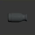 Grey Textured Household Bottle With Dotted Surface And Smooth Neck Design 3d model