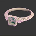 Elegant Gold Ring With Square Green Gemstone And Intricate Carvings Design