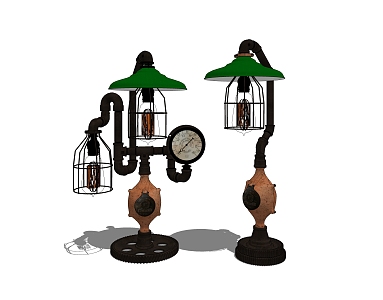 Industrial LOFT shaped table lamp table lamp 3d model