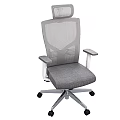 Modern Office Chair With Mesh Back Headrest Armrests And Five Point Base Wheels
