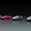 Sleek Modern Sports Cars In Various Colors Parked In Stylish Lineup