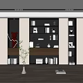 Modern bookcase 3d model
