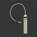 Efficient Computer Power Strip With Multiple Outlets White Design And On Off Switch 3d model