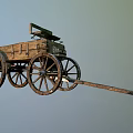 Vintage Wooden Garden Cart Decorative Piece With Large Wheels For Landscaping