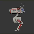 Game And Movie Robot Character With Red White Mechanical Body Circular Eyes And Antennas
