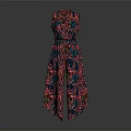 Sleeveless Paisley Pattern Jumpsuit With Vibrant Red Blue Design And Waist Belt