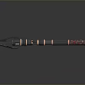 Metallic Long Handle Weapon With Glowing Accents And Intricate Patterns 3d model