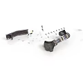 Disassembled Mechanical Equipment Components With Metal Screws And Black Parts
