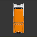 Vintage Orange And White Classic Car With Shiny Exterior And Retro Design