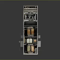 Modern Metal Storage Cabinet With Multiple Shelves And Glass Doors For Home Organization