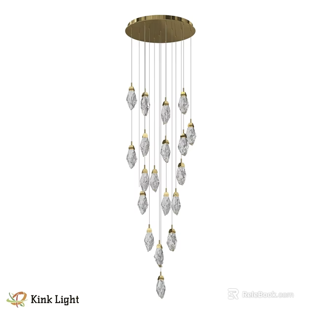 Elegant Modern Chandelier With Crystal Pendants And Metal Frame For Interior Decoration 3d model 