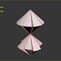 White Symmetrical Paper Origami Diamond With Geometric Structure On Grey Background