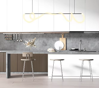 Modern Bar Chair Combination 3d model