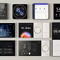 Smart Switch Panels With Digital Display Time Function And Modern Home Control Design 3d model