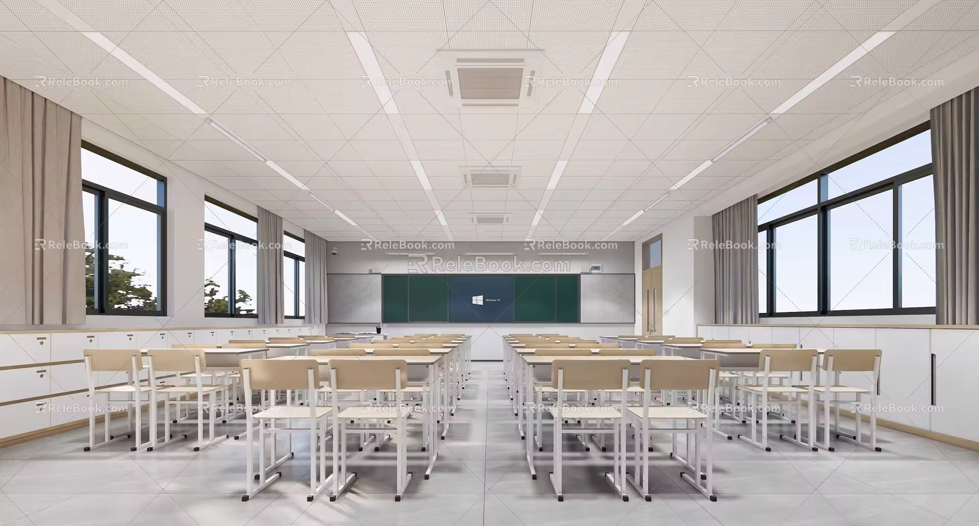 School Classroom SU Model 3d model