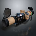 Tactical Weapon Scope With Adjustable Knobs Sunshade Tube And Mount Bracket 3d model