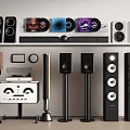 Audio Combination Floor Audio Wall Hanging Audio Record Machine 3d model