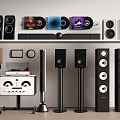 Audio Audio Combination Floor Audio Wall Hanging Audio Record Machine 3d model