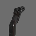 Vintage Revolver Weapon Design With Wooden Grip Black Metal Frame And Perforated Cylinder