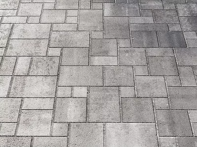 Modern Grey Floor Tiles With Square Patterned Layout And Textured Surface 3d model