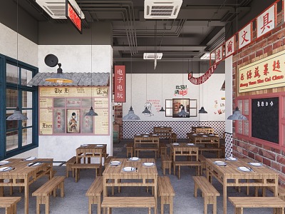 Retro restaurant online celebrity nostalgic restaurant Hong Kong-style restaurant stalls model